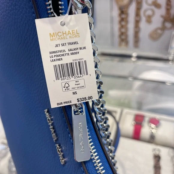 MICHAEL KORS Jet Set Lg Pebbled Convertible Crossbody Shoulder Pouchette XBODY - Picture 12 of 16